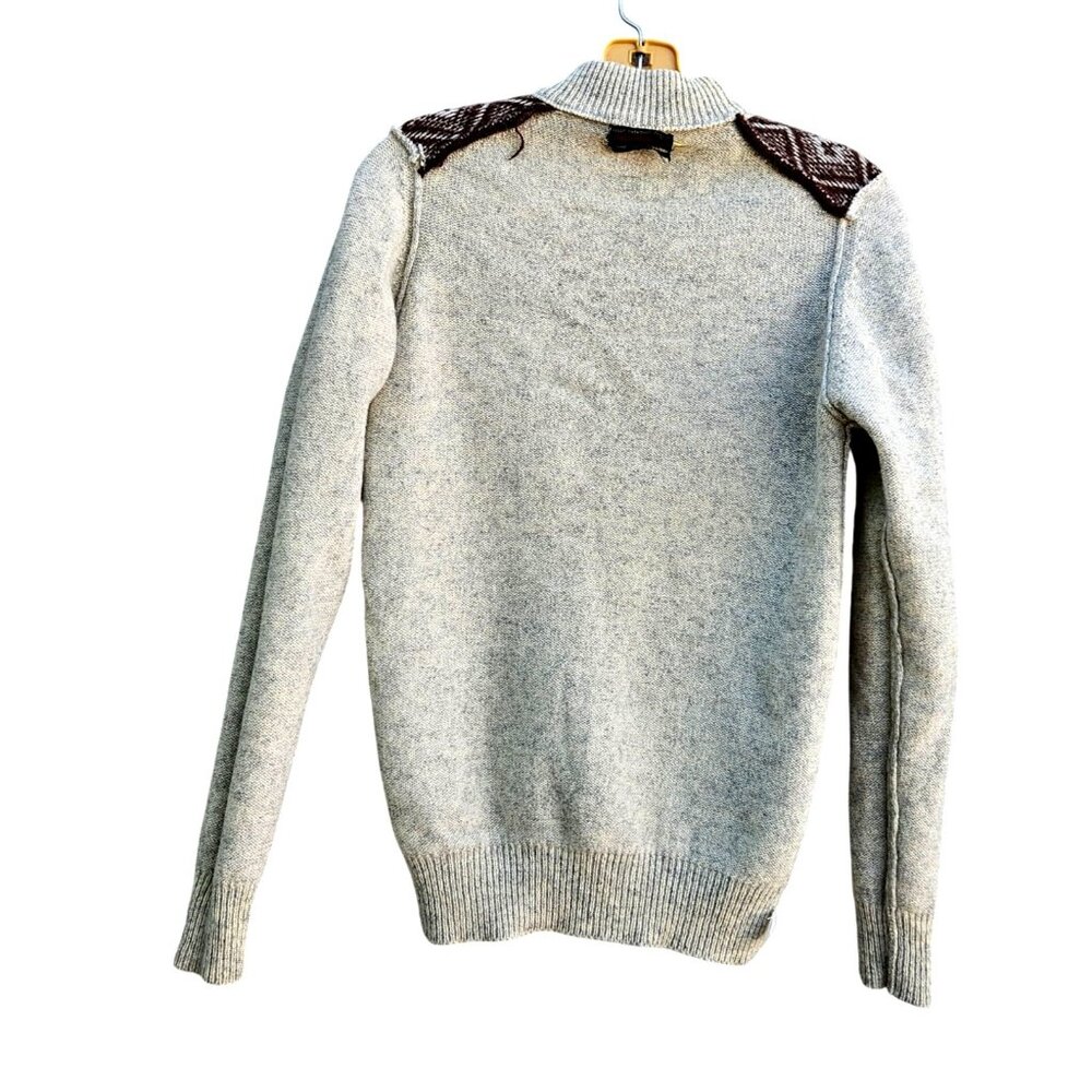 Vintage Piccadilly Lambswool Turtleneck Sweater Brown Gray Pattern Knit - Picture 11 of 14